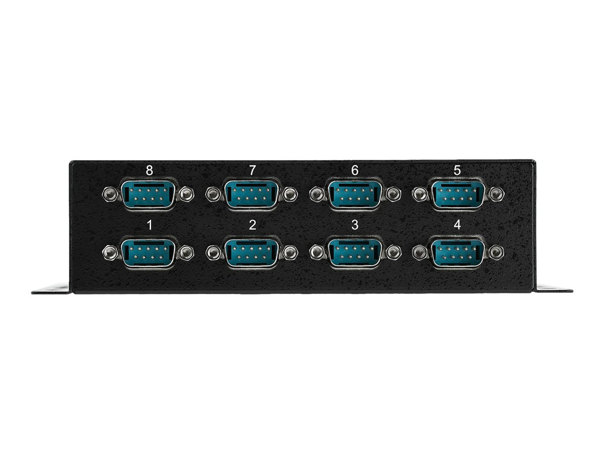 StarTech.com Startech 8 Port USB auf Seriell RS-232 AdapterHub - DIN-Schienen und Wandmontage fähig - USB zu RS232 DB9 Konverter - Serieller Adapter - USB 2.0 - RS-232 x 8 - Schwarz