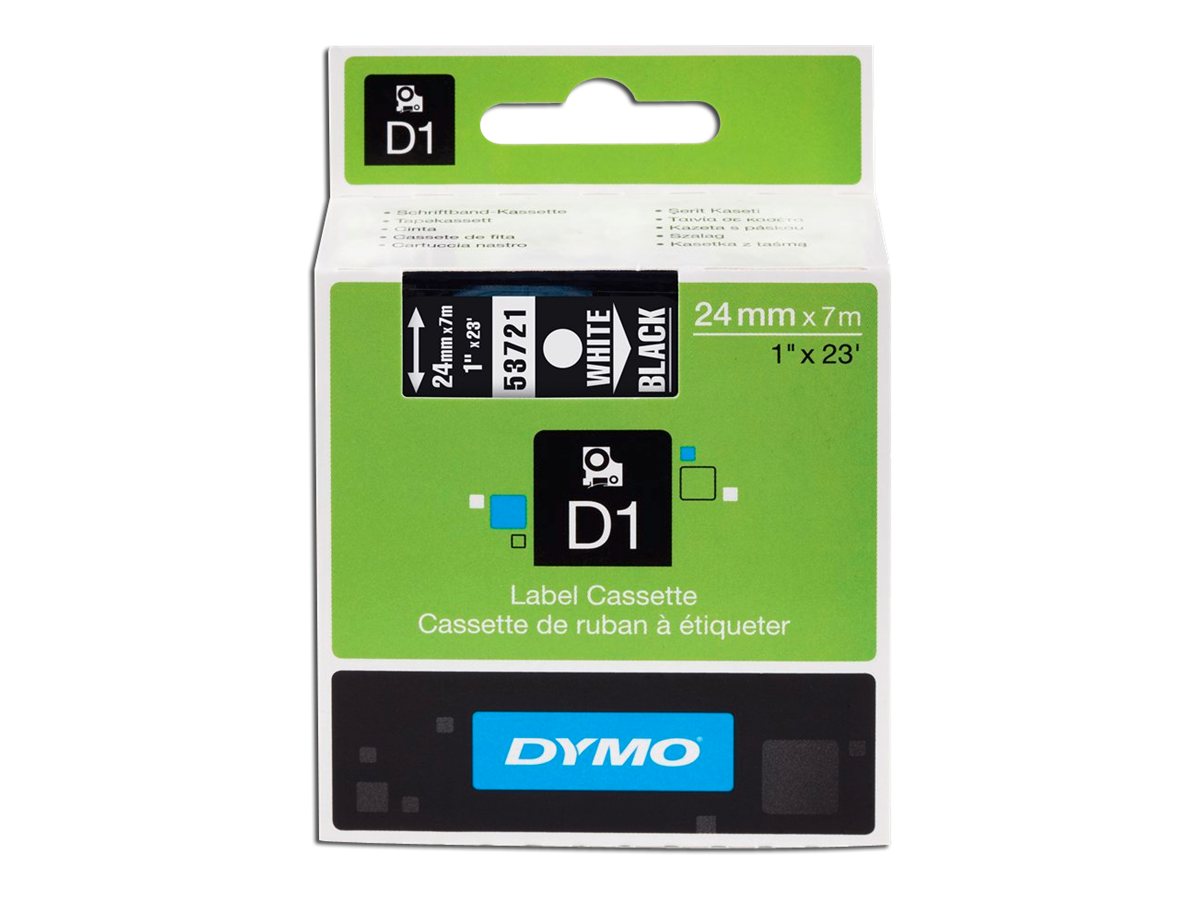 Dymo D1 - Selbstklebend - Weiß auf Schwarz - Rolle (2,4 cm x 7 m)1 Kassette(n) Etikettenband - für LabelMANAGER 500TS - PnP