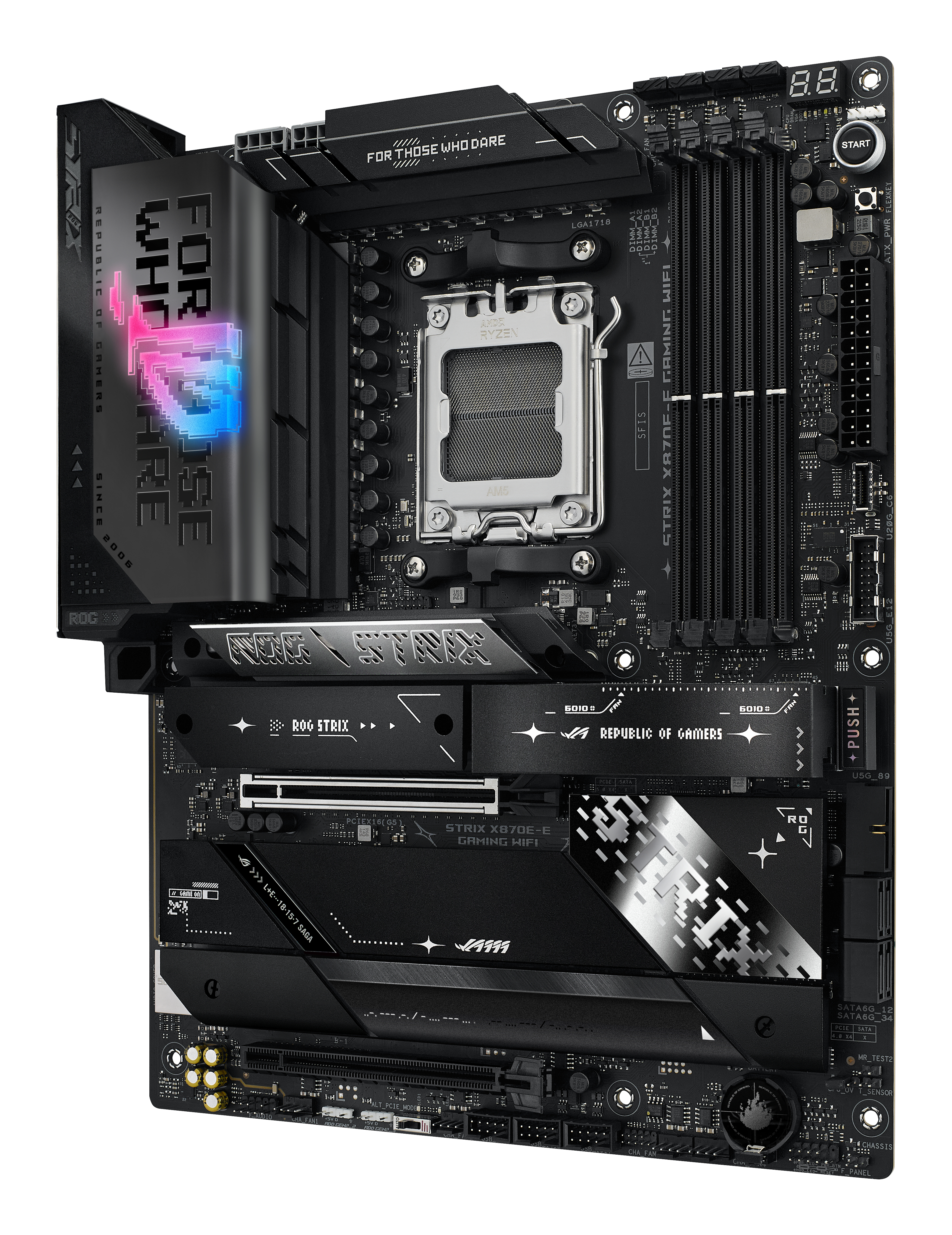 ASUS ROG STRIX X870E-E GAMING WIFI - Motherboard - ATX - Socket AM5 - AMD X870E Chipsatz - USB4, USB-C 3.2 Gen 2x2, USB-C 3.2 Gen2, USB 3.2 Gen 2, USB 3.2 Gen 1 - Wi-Fi 7, 5 Gigabit Ethernet, Bluetoot