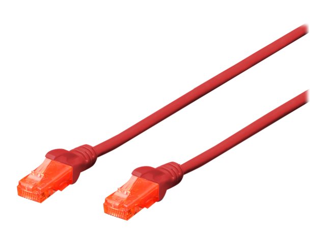 DIGITUS CAT 6 U/UTP Patchkabel - LSZHzu RJ-45 (M) - 10 m - UTP - CAT 6e - IEEE 802.3 - halogenfrei - geformt - ohne Haken - Rot