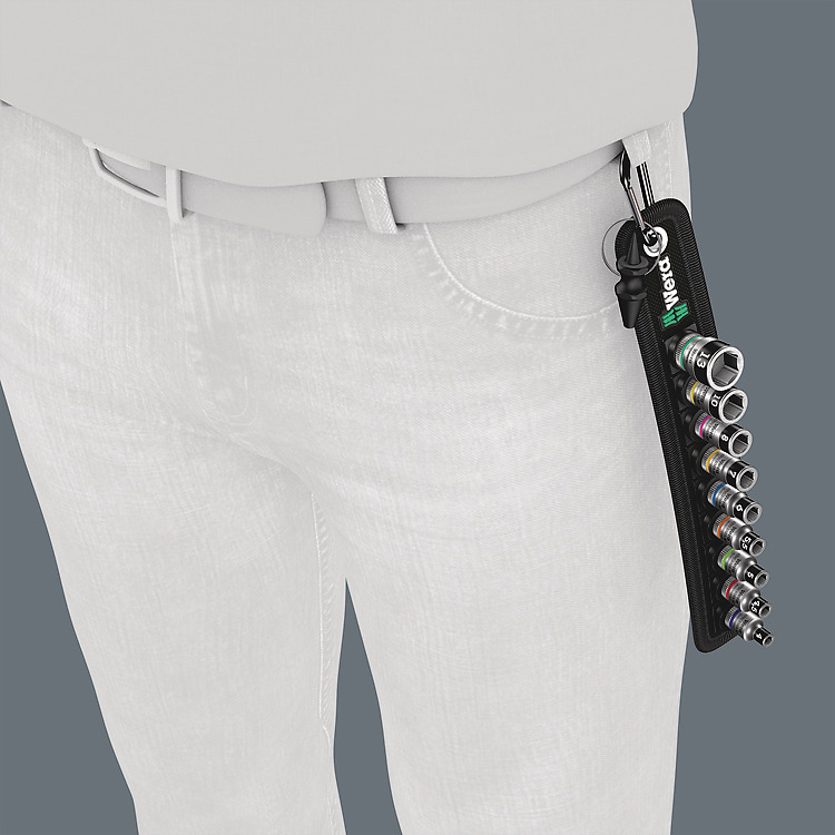 Wera A 1 Zyklop - Knarre - 10 Stücke - 1/4"in Gürteltasche