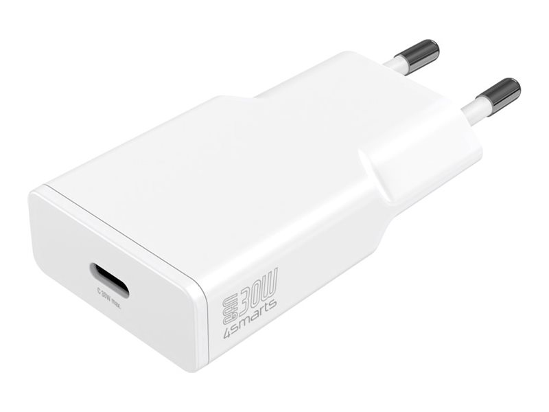 4smarts Netzteil - GaN, schlank - 30 Watt - 3 A - SCP, QC 2.0, QC 3.0, Apple 2.4A, AFC, Power Delivery 3.0 + PPS (USB-C)