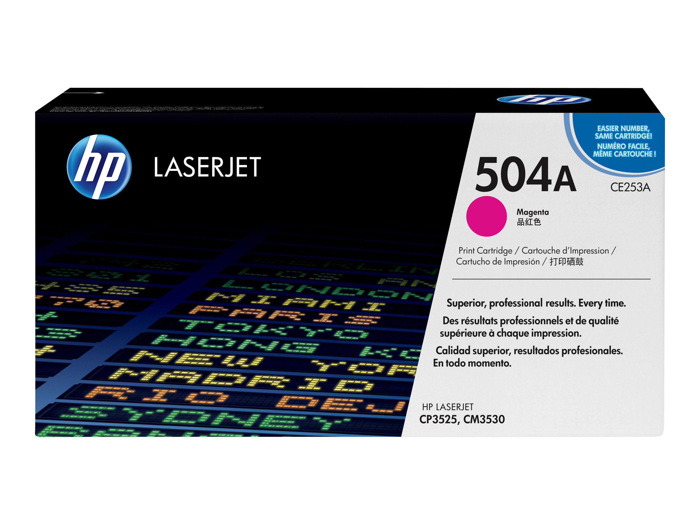 HP 504A - Magenta - original - LaserJet - Tonerpatrone (CE253A)für Color LaserJet CM3530 MFP - CM3530fs MFP - CP3525 - CP3525dn - CP3525n - CP3525x