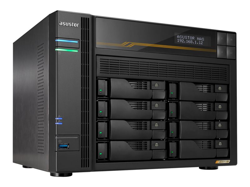 Asustor Lockerstor 8 Gen3 - NAS-Server - 8 Schächte - SATA 6Gb/s / PCIe 4.0 x4 (NVMe)RAID JBOD - 0 - 1 - 5 - 6 - 10 - RAM 16 GB - Gigabit Ethernet / 2.5 Gigabit Ethernet / 5 Gigabit Ethernet / 10 Giga