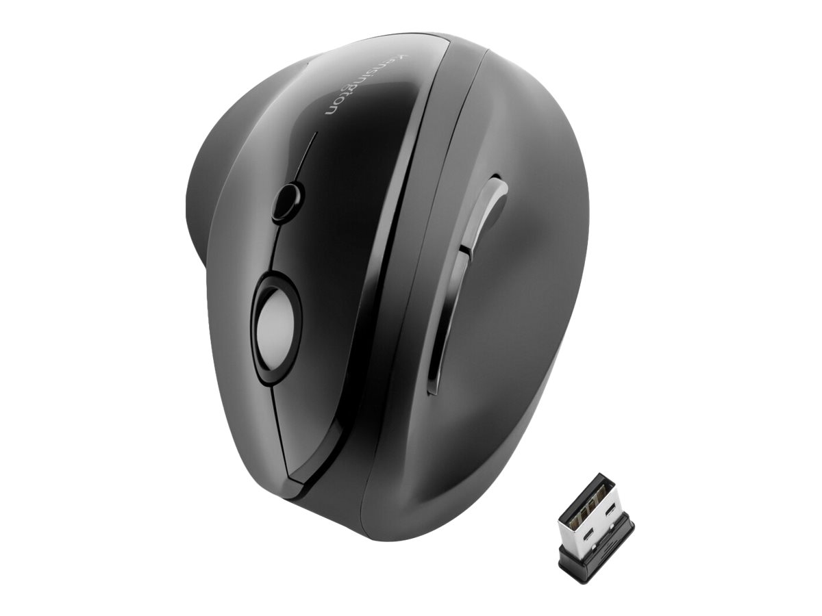 Kensington Pro Fit Ergo Vertical Wireless Mouse - Vertikale Maus - ergonomisch - Für Rechtshänder - 6 Tasten - kabellos - 2.4 GHz - kabelloser Empfänger (USB)Schwarz
