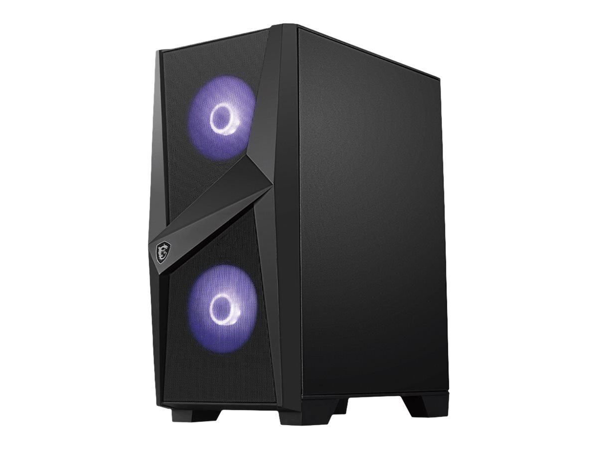 MSI MAG Forge 100M, Midi Tower, PC, Schwarz, Transparent, ATX, Mini-ATX, Mini-ITX, Gaming, ViolettMini-ITX - 2,5 " - PC-/Server Netzteil - Lüfter - USB 3.0 - 5,64 kg