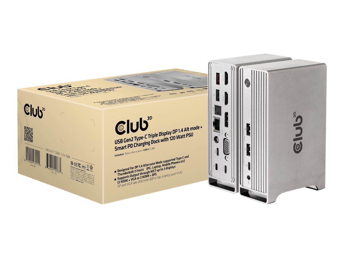Club 3D Dockingstation - USB-C - VGA, 2 x HDMI, DP
