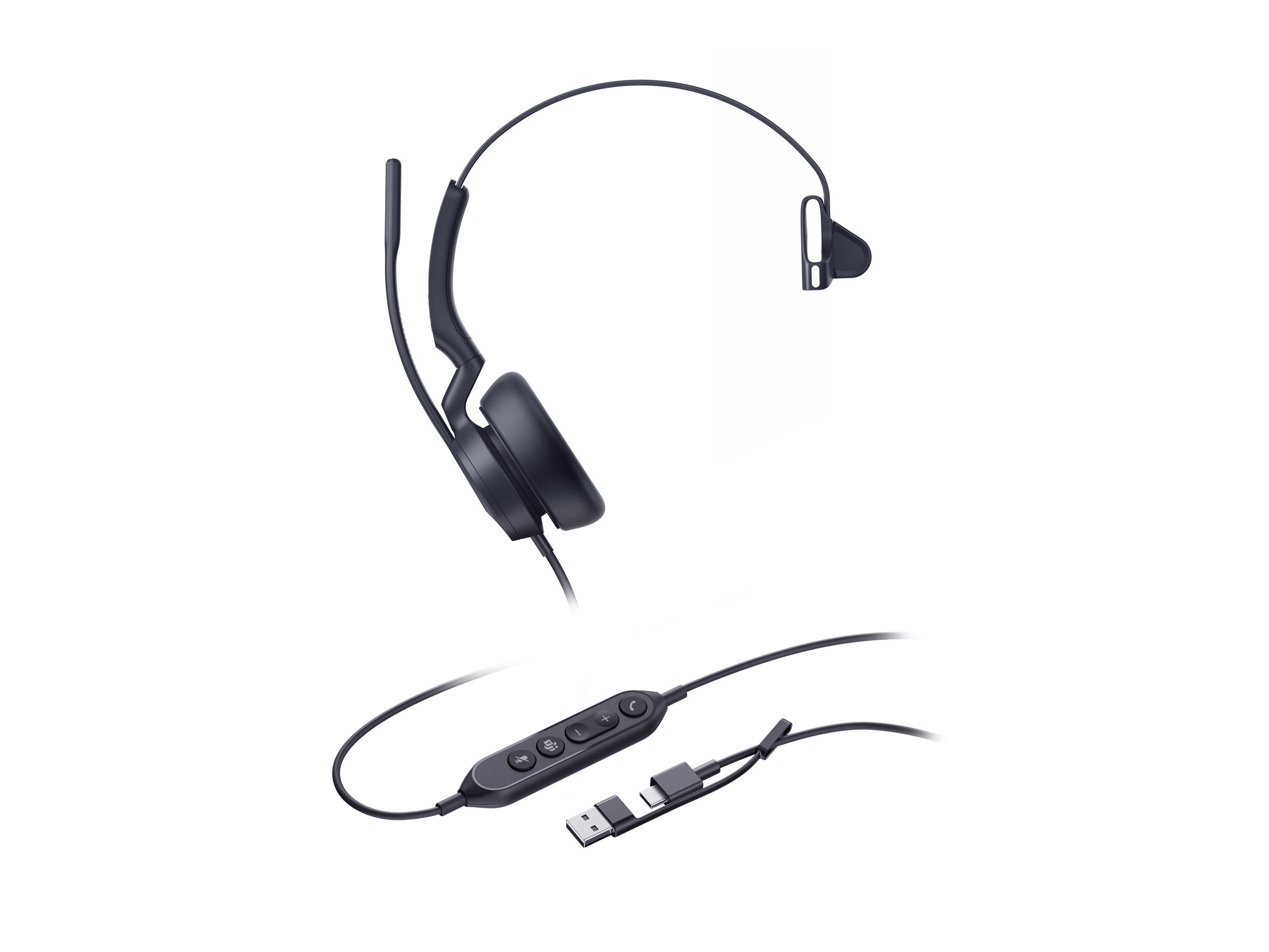 Yealink UH46 Mono - Headset - On-Ear - kabelgebundenUSB-A - USB-C - Zertifiziert für Microsoft Teams