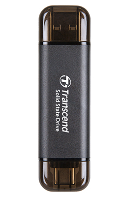 Transcend ESD310C - SSD - 512 GB - extern (tragbar)USB 3.2 Gen 2x1 (USB-C Steckverbinder) - Schwarz