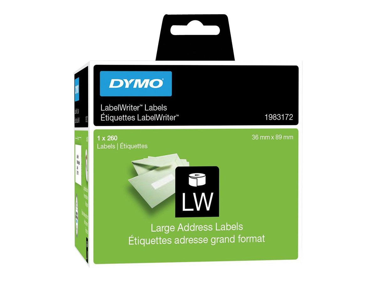 Dymo LabelWriter Large - Selbstklebend - weiß - 89 x 36 mm 260 Etikett(en) (1 Rolle(n)x 260 Adressetiketten