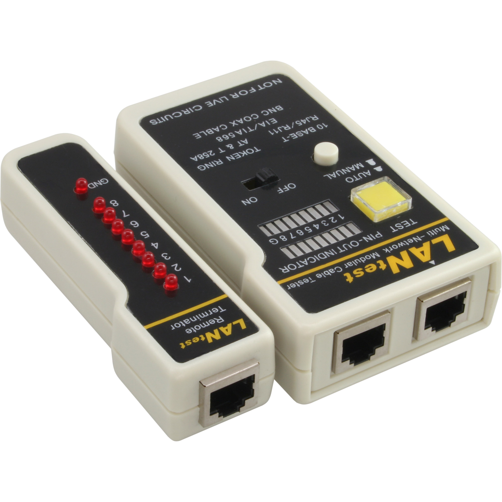 InLine Tester für BNC - RJ11 - RJ45 mit Taschez