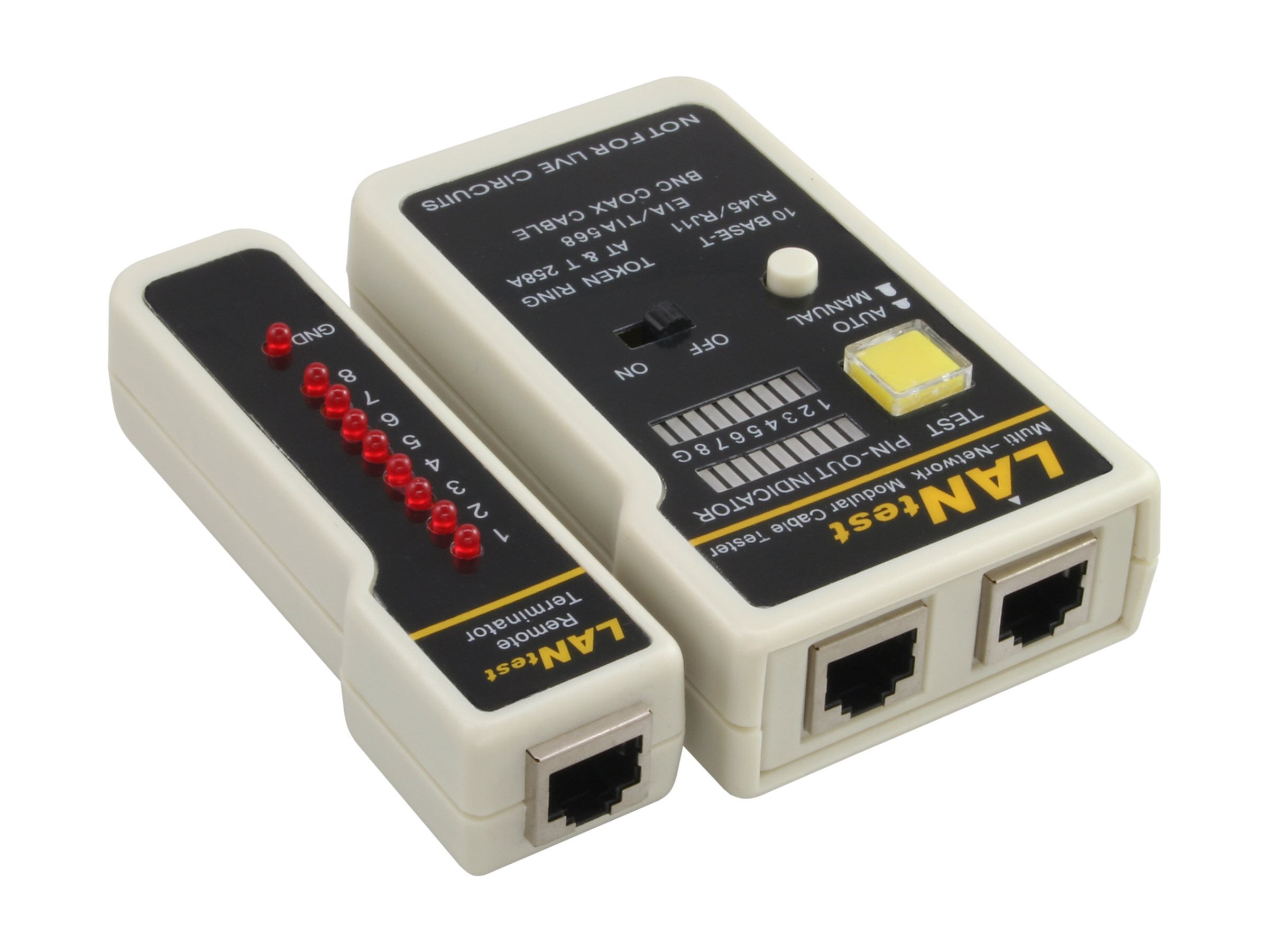 InLine Tester für BNC - RJ11 - RJ45 mit Taschez