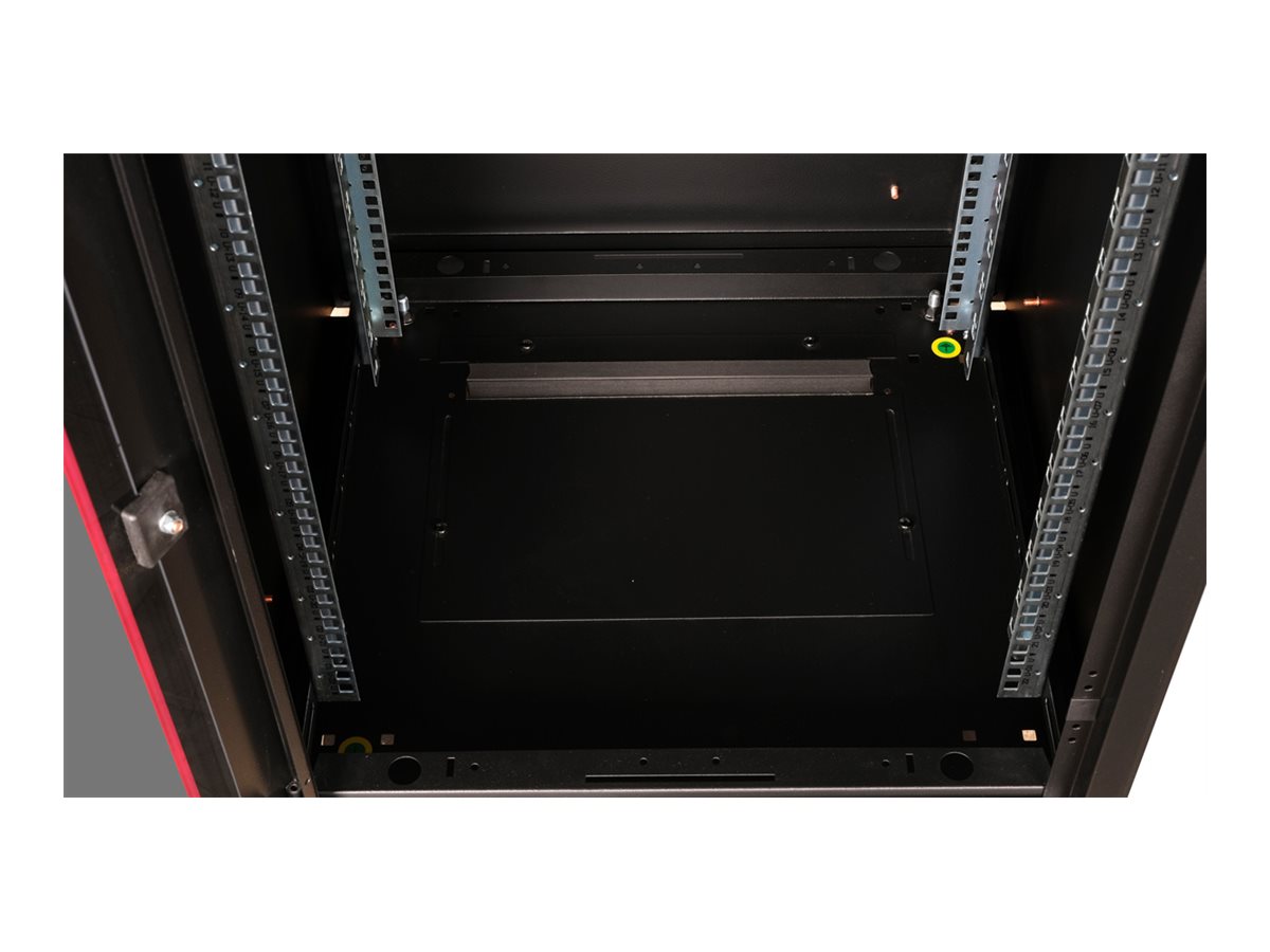 ROLINE Pro - Schrank Netzwerkschrank - mit Glastür, 600 x 600 mm (B x T)RAL 9005 - Jet Black - 22U - 48.3 cm (19")