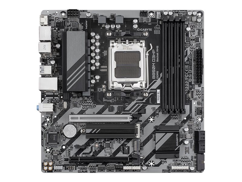 Gigabyte B850M D3HP - Motherboard - micro ATX - Socket AM5 - AMD B850 Chipsatz - USB-C 3.2 Gen 1, USB 3.2 Gen 1 - Gigabit LAN - Onboard-Grafik (CPU erforderlich)HD Audio (8-Kanal)