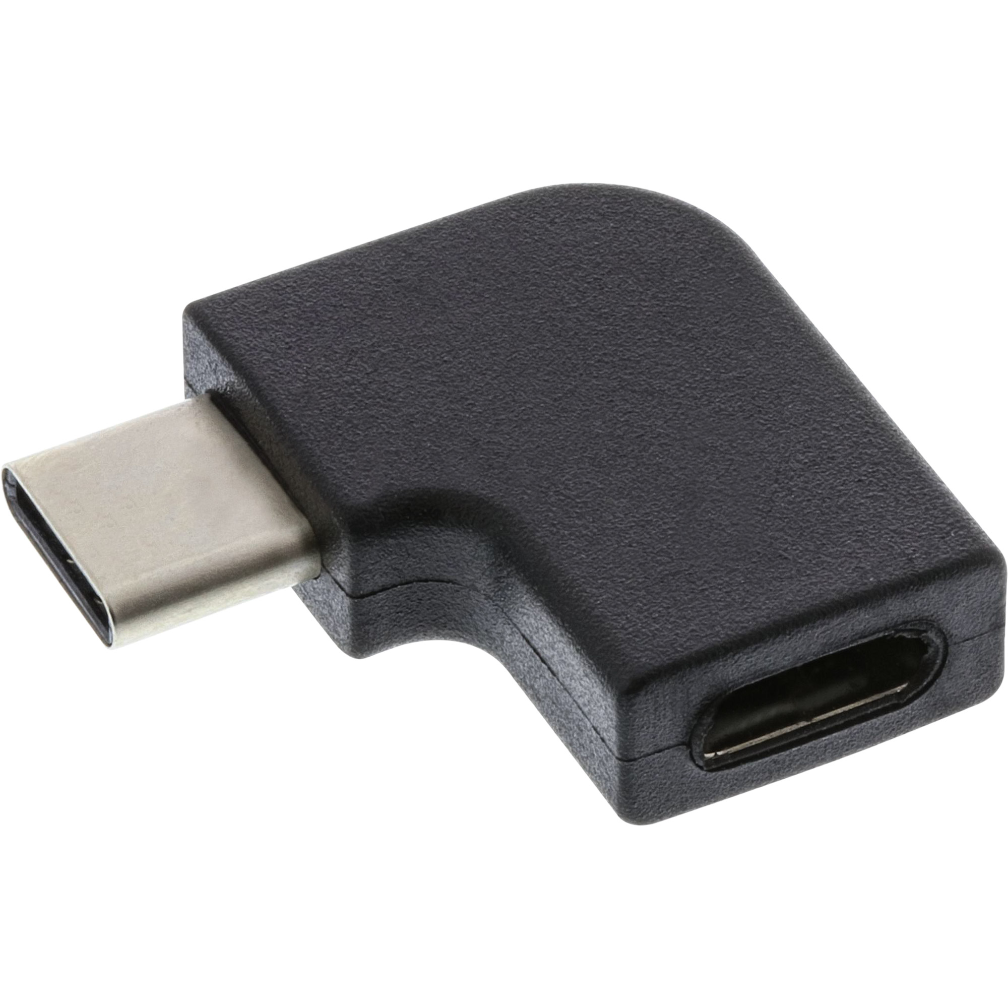 InLine USB 3.2 Gen.2 Adapter - USB-C Stecker an C Buchse - gewinkeltgewinkelt - USB 3.1 Gen 2 - USB Power Delivery (3A - 60W) - Schwarz