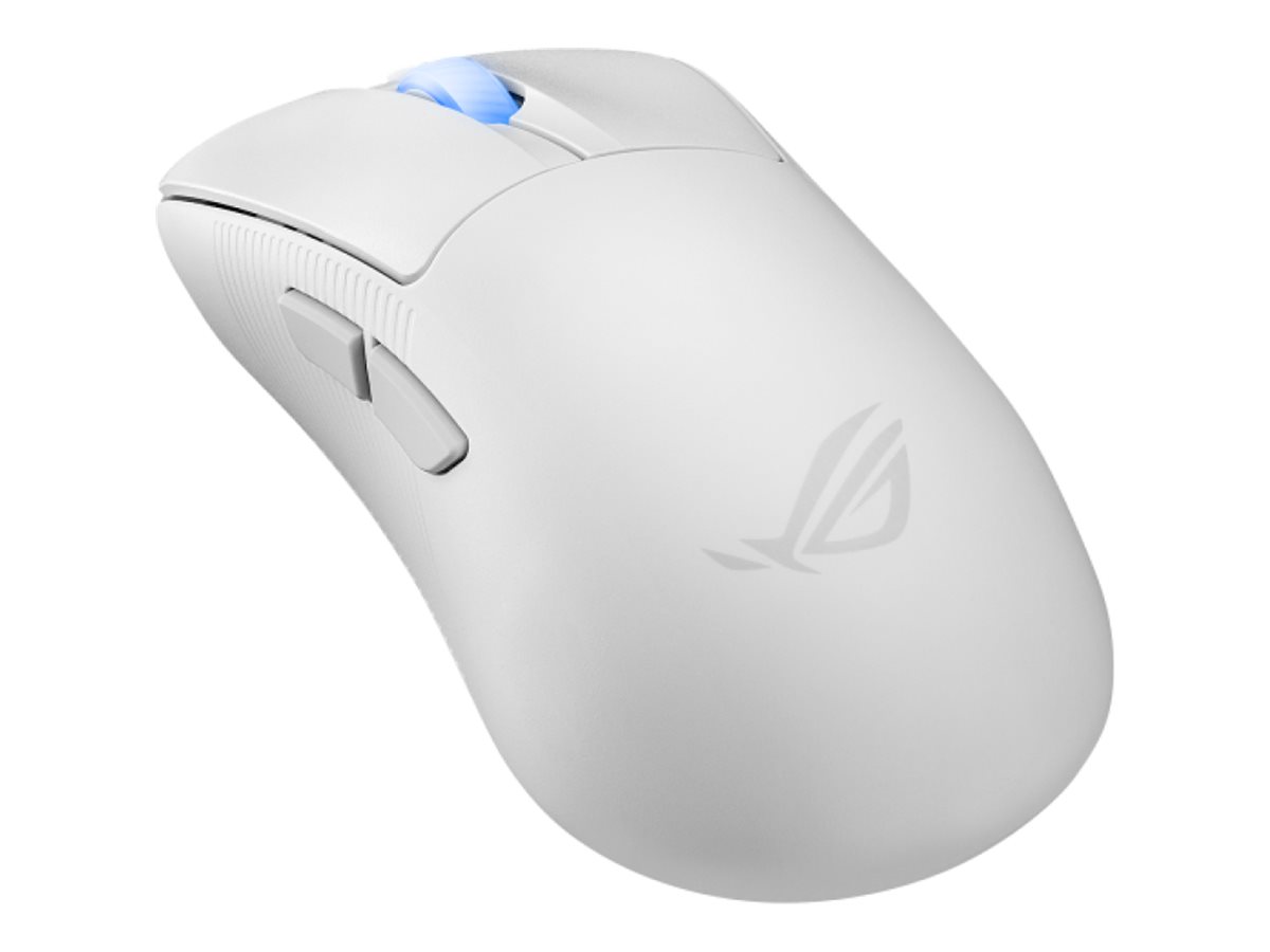 ASUS ROG Keris II Ace - Maus - ergonomischFür Rechtshänder - optisch - 7 Tasten - kabelgebunden - kabellos - USB - Bluetooth 5.1 - 2.4 GHz - USB ROG Omni drahtloser Empfänger - weiß