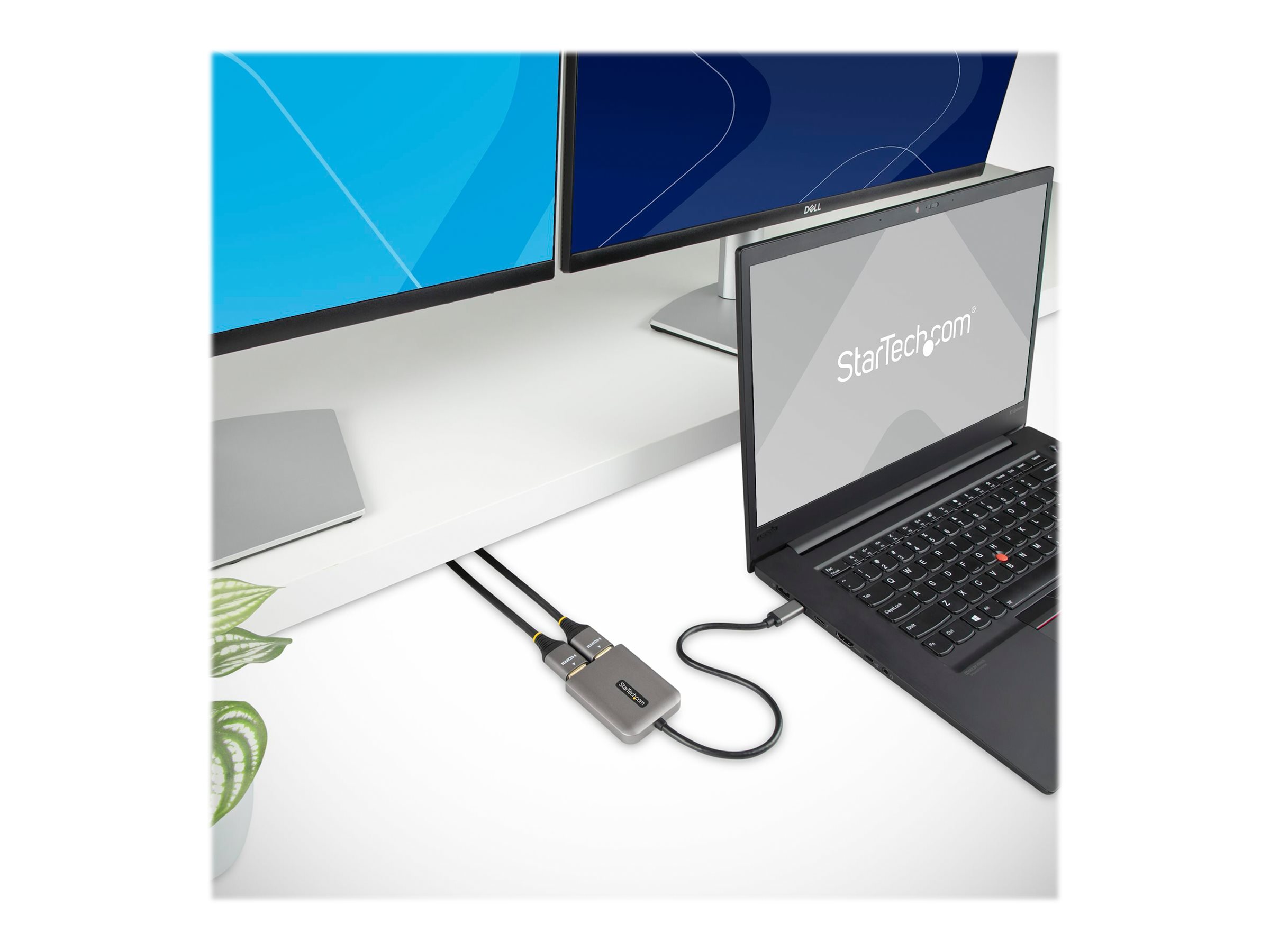 StarTech.com 2-Port USB-C auf HDMI Adapter, MSTHub/Splitter - 4K 60Hz - Videoadapter - USB-C männlich zu HDMI weiblich - Grau