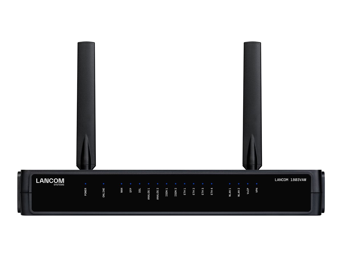 Lancom 1803VAW - Wireless Router - DSL-Modem4-Port-Switch - 1GbE - Wi-Fi 5 - Wi-Fi 6 - Dual-Band - VoIP-Gateway