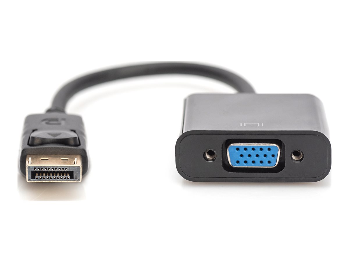 DIGITUS DisplayPort Adapter / Konverterzu HD-15 (VGA) (W) - 15 cm - geformt - Schwarz