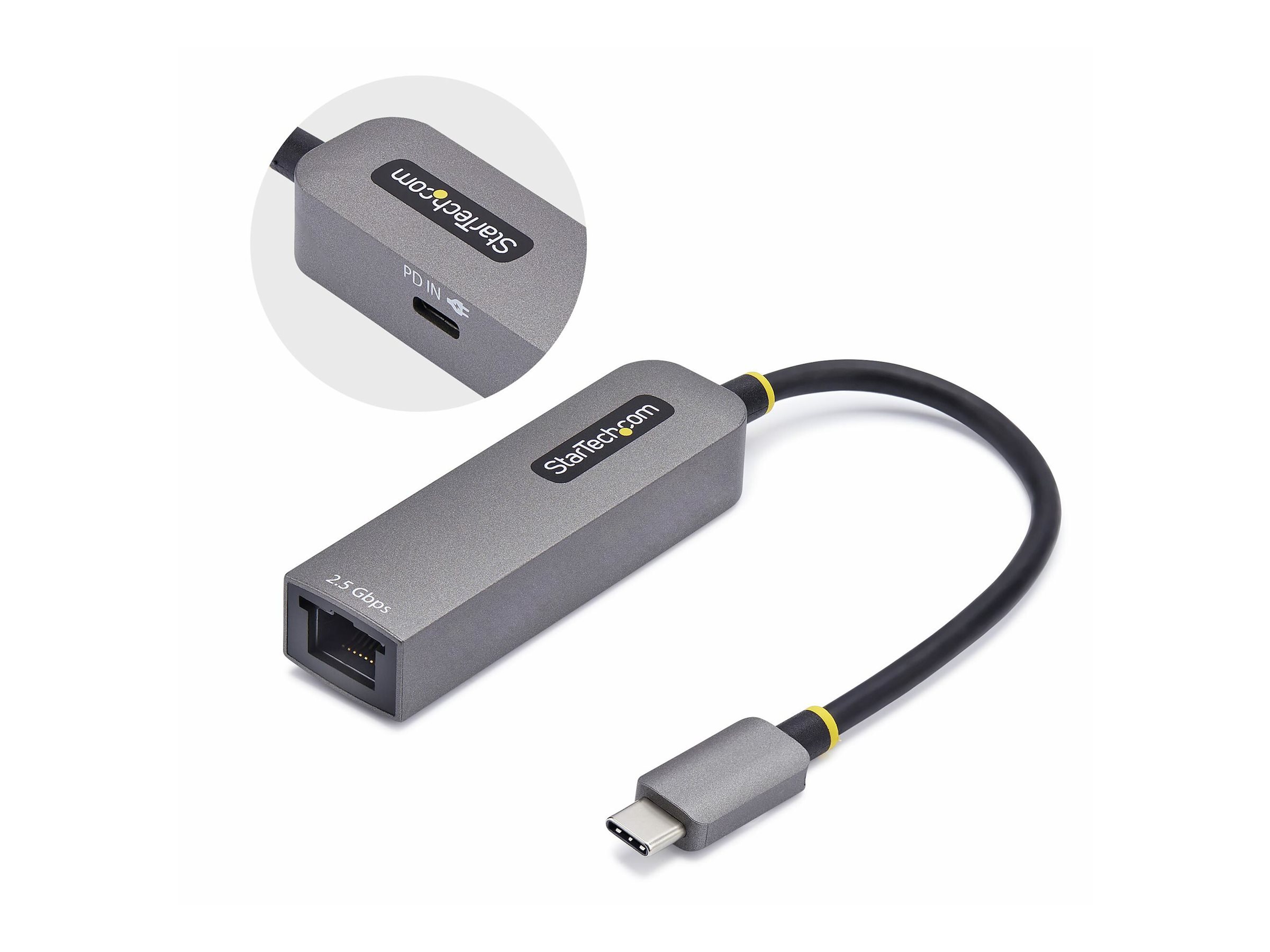 StarTech.com Startech 2.5GbE USB-C to Ethernet Adapter - NetzwerkadapterUSB-C 3.2 Gen 1 / Thunderbolt 3 - 10M/100M/1G/2,5 Gigabit Ethernet + USB-C 3.2 Gen 1 - Space-grau