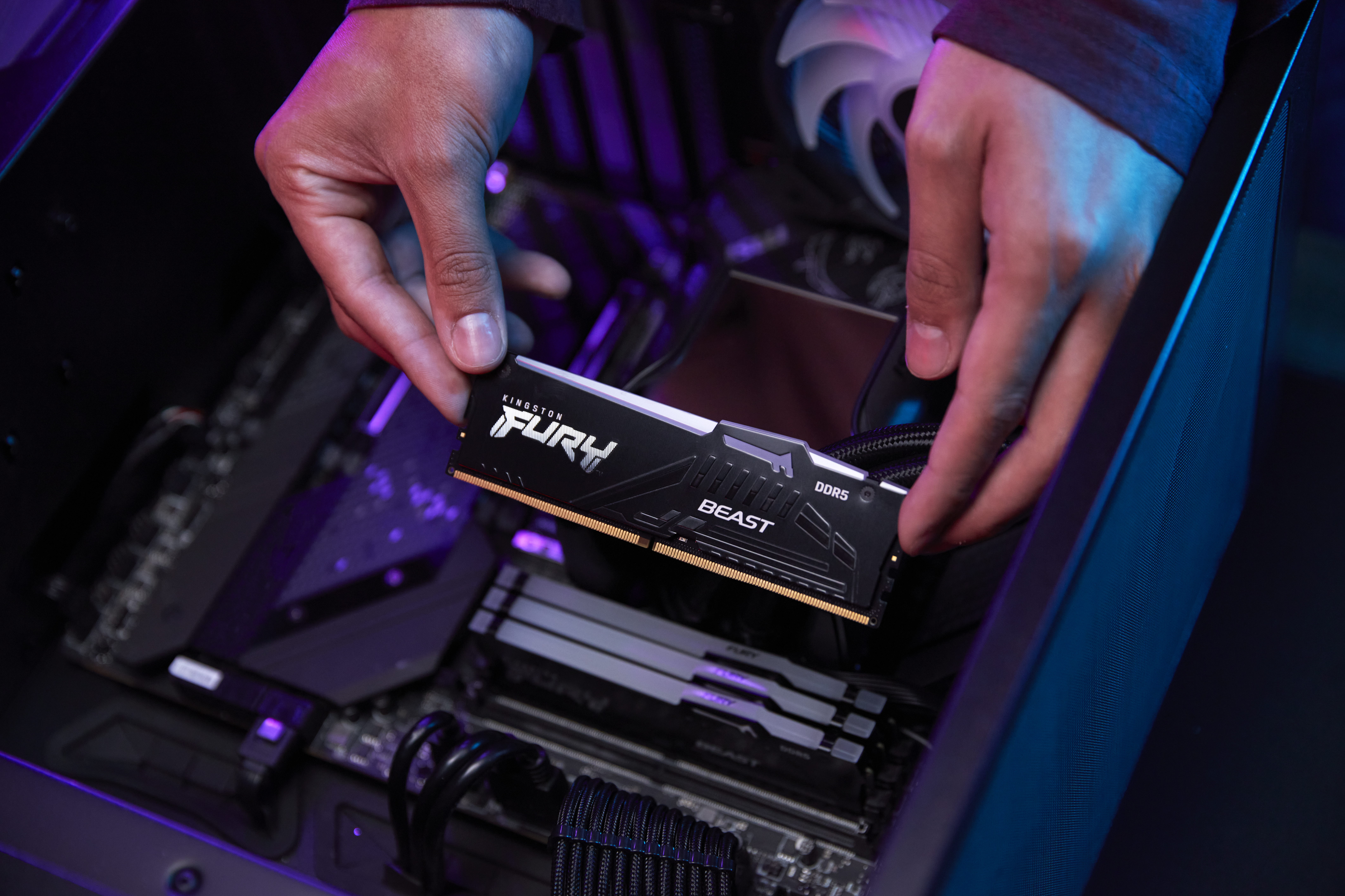 Kingston FURY Beast RGB - DDR5 - Modul - 32 GBDIMM 288-PIN - 5200 MT/s / PC5-41600 - CL40 - 1.25 V - ungepuffert - on-die ECC
