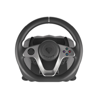 natec Genesis Seaborg 400 - Lenkrad- und Pedale-Setkabelgebunden - Schwarz - Silber - für PC - Microsoft Xbox 360 - Microsoft Xbox One - Nintendo Switch - Sony PlayStation 3 - Sony PlayStation 4