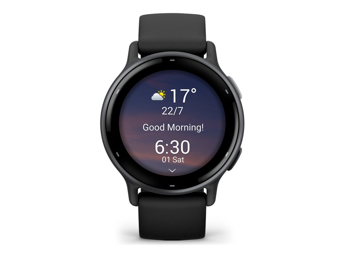 Garmin vívoactive 5 - Schwarz - intelligente Uhr mit Band - Silikon - Handgelenkgröße: 125-190 mm - Anzeige 3.04 cm (1.2")4 GB - Bluetooth - ANT+ - Wi-Fi - 26 g