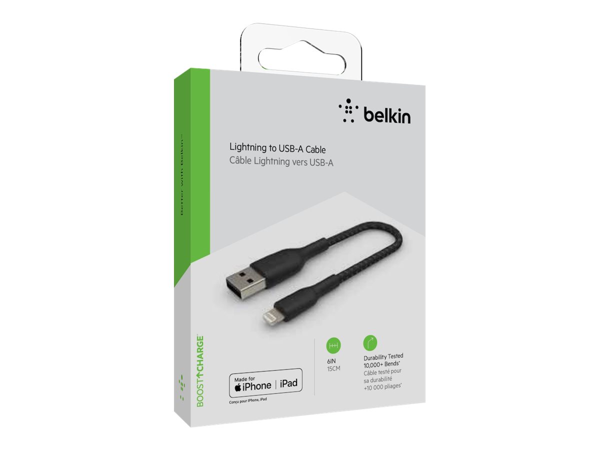 Belkin BoostCharge - Lightning-Kabel - Lightningmännlich zu USB männlich - 15 cm - Schwarz