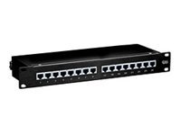 Equip Patch Panel - CAT 6e - STP - Schwarz - 1U - 48.3 cm (19")16 Ports