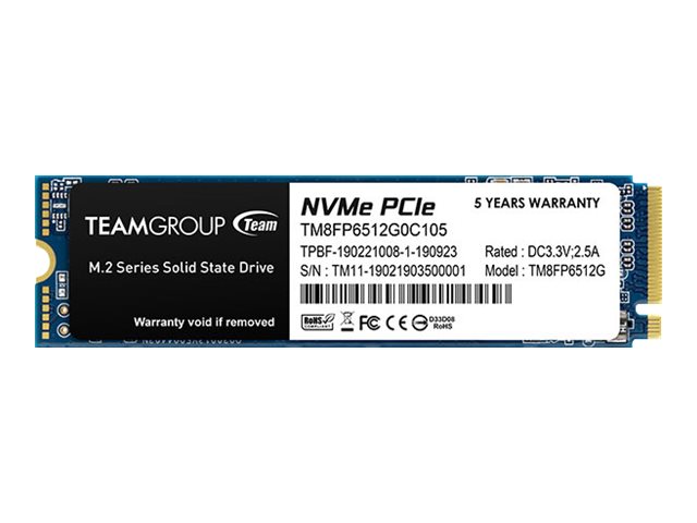 Team Group MP33 - SSD - 512 GB - intern - M.2 2280 - PCIe 3.0 x4 (NVMe)Blau/Schwarz