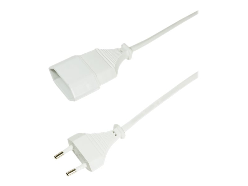 LogiLink Spannungsversorgungs-Verlängerungskabel - Eurostecker (W)zu Eurostecker (M) - 2 m - weiß
