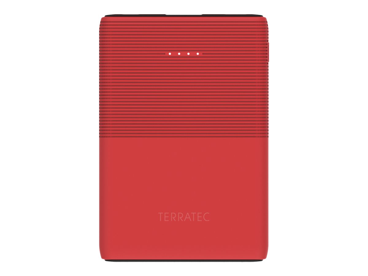 TerraTec P50 Pocket - Powerbank - 5000 mAh - 2.1 A - 2 Ausgabeanschlussstellen (USB, USB-C)Poppy Red