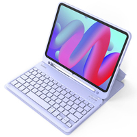 Inateck KB04002, QWERTY, Touchpad, Apple, iPad Air 11 Zoll 7th Gen M3 2025 iPad Air 11 Zoll 6th Gen 2024 (A2902/A2903/A2904) iPad Air 10.9..., Violett, Akkustand, Bluetooth, Caps Lock, LadendUltraleic