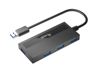 Equip 4-Port-USB 3.0-Hub und Adapter für USB-C, USB 3.2 Gen 1 (3.1 Gen 1) Type-A, USB 3.2 Gen 1 (3.1 Gen 1) Type-A, 5000 Mbit/s, Schwarz, China, CE, RoHS 4x USB 3.0 Type-A - 40 x 11 x 90 mm - 44 g - S
