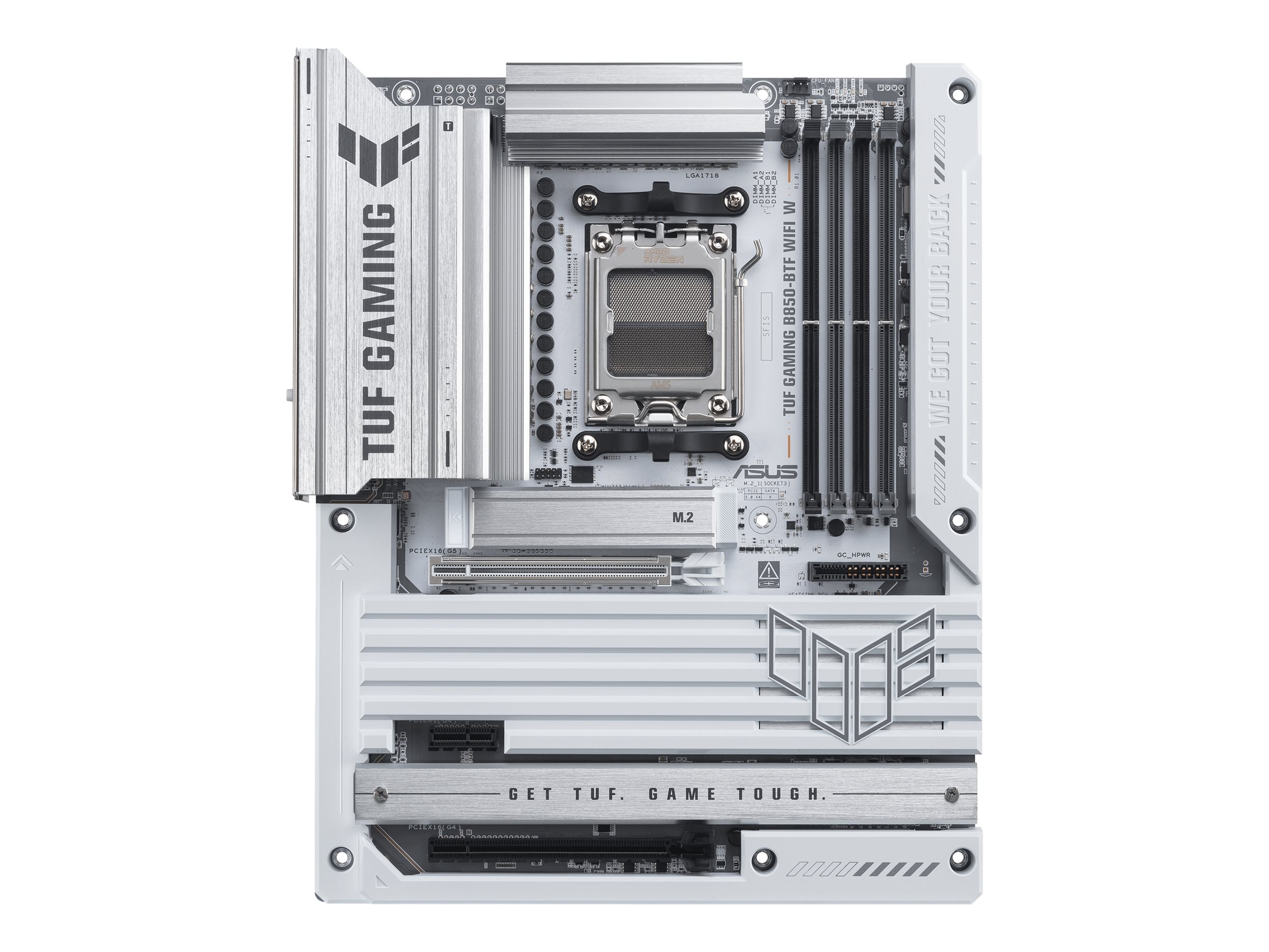 ASUS TUF GAMING B850-BTF WIFI W - Motherboard - ATX - Socket AM5 - AMD B850 Chipsatz - USB-C 3.2 Gen 2x2, USB-C 3.2 Gen2, USB 3.2 Gen 2, USB 3.2 Gen 1, USB4 - Wi-Fi 7, 2.5 Gigabit LAN, Bluetooth - Onb