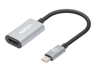Manhattan Videoadapter - USB-C männlich zuHDMI weiblich - 11 cm - Space-grau - aktiv - 4K60Hz-Unterstützung