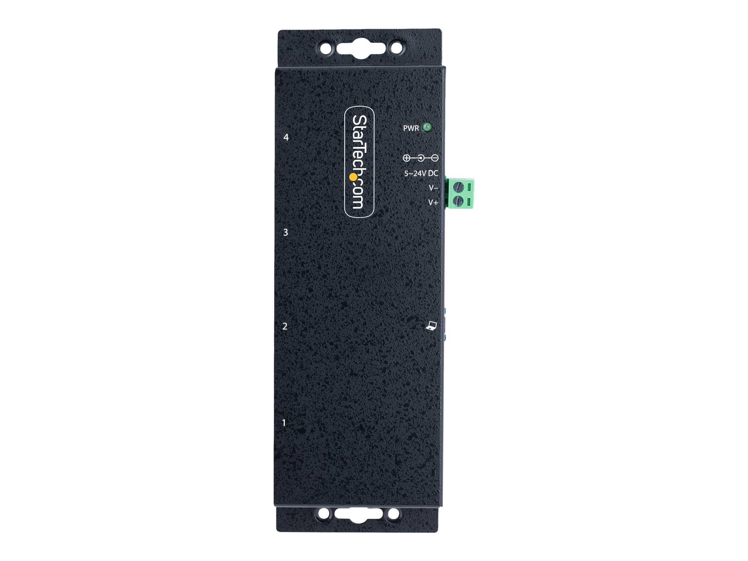 StarTech.com 4-Port USB 3.0 Hub - Industrie USBSplitter - USB Verteiler - Hub - industriell - 4 x USB 3.2 Gen 1 - Desktop - an DIN-Schiene montierbar - wandmontierbar