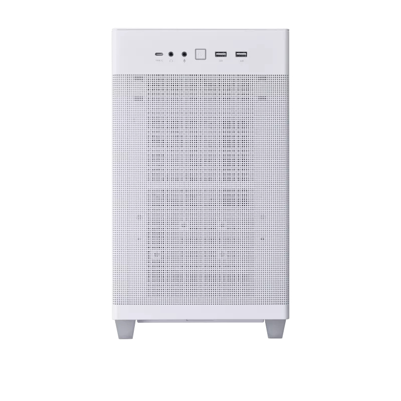 ASUS Prime AP201 - Kleiner Turm - micro ATX - Seitenteil mit Fenster (gehärtetes Glas)keine Spannungsversorgung - weiß - USB/Audio