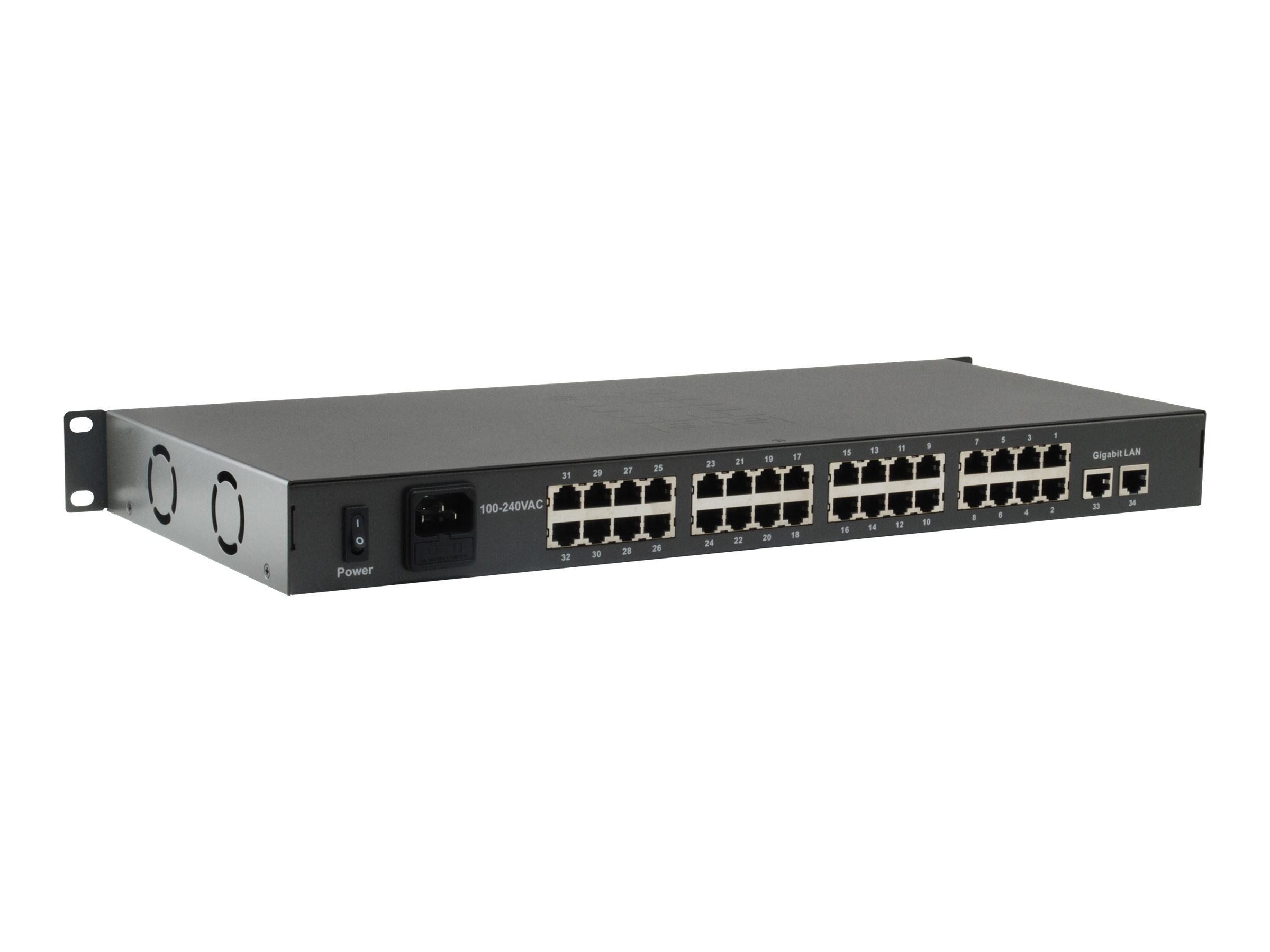 LevelOne FGP-3400W250 - Switch - 32 x 10/100 (PoE+)+ 2 x 10/100/1000 - an Rack montierbar - Desktop - PoE+ (250 W)