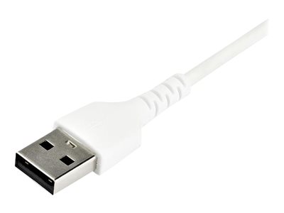 StarTech.com StarTech 1m USB A to USB C Charging Cable, Durable Fast Charge & Sync USB 2.0 to USB Type C Data Cord, Rugged TPE Jacket Aramid Fiber M/M 3A White, Samsung S10, S20, iPad Pro, Pixel - Hea
