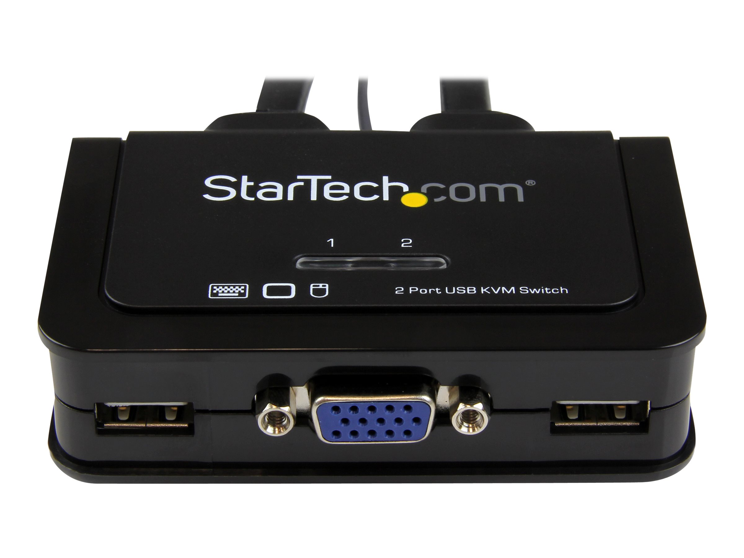 StarTech.com 2 Port VGA USB KVM Switch KabelVGA KVM Umschalter USB Powered mit Fernumschaltung - KVM-Switch - 2 x KVM port(s) - 1 lokaler Benutzer - Desktop