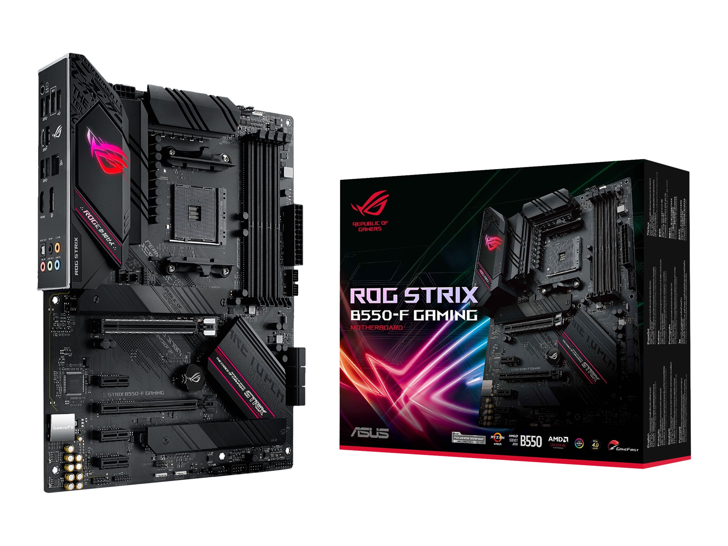 ASUS ROG STRIX B550-F GAMING - Motherboard - ATX - Socket AM4 - AMD B550 Chipsatz - USB-C Gen2, USB 3.2 Gen 1, USB 3.2 Gen 2 - 2.5 Gigabit LAN - Onboard-Grafik (CPU erforderlich)HD Audio (8-Kanal)