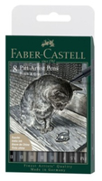 FABER-CASTELL Pitt Artist Pen Tuschestift, 8er Etui, Black & Grey, 8 Farben, Schwarz, Grau, Rund, Kunststoff, 1 Stück(e)Pitt Artist Pen Tuschestift - 8er Etui - Black & Grey