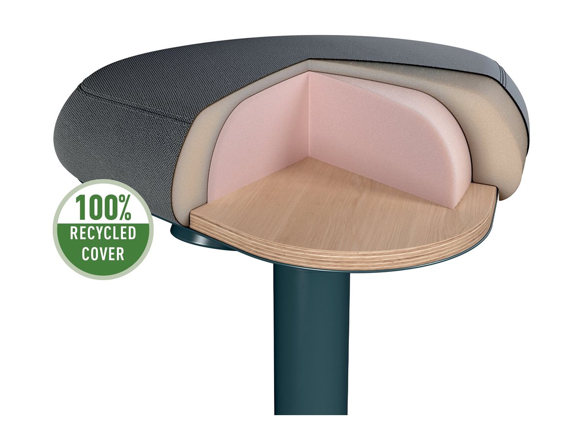 Esselte Leitz Ergo Active - Hocker - ergonomisch - dreieckigDrehgelenk - 100 % recycelter Stoff - Dunkelgrau