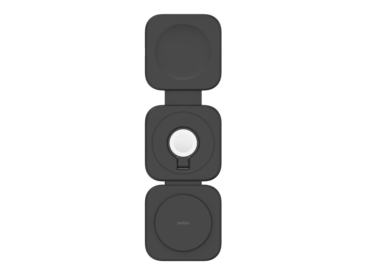 Belkin BoostCharge Pro 3-in-1 - Induktive Lademattemagnetisch mit Qi2 + AC-Netzteil - 15 Watt - 3 A - MFI-zertifiziert