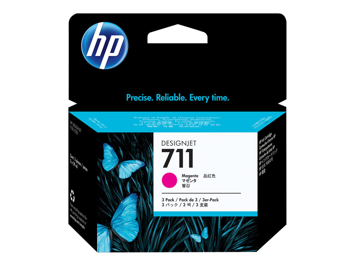 HP 711 - 3er-Pack - 29 ml - Magenta - originalDesignJet - Tintenpatrone - für DesignJet T100 - T120 - T120 ePrinter - T125 - T130 - T520 - T520 ePrinter - T525 - T530