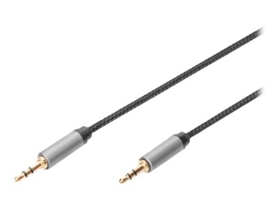 DIGITUS Audiokabel - mini-phone stereo 3.5mm männlich zu mini-phone stereo 3.5 mm männlich - 1.8 m - Doppelisolierung - Schwarz