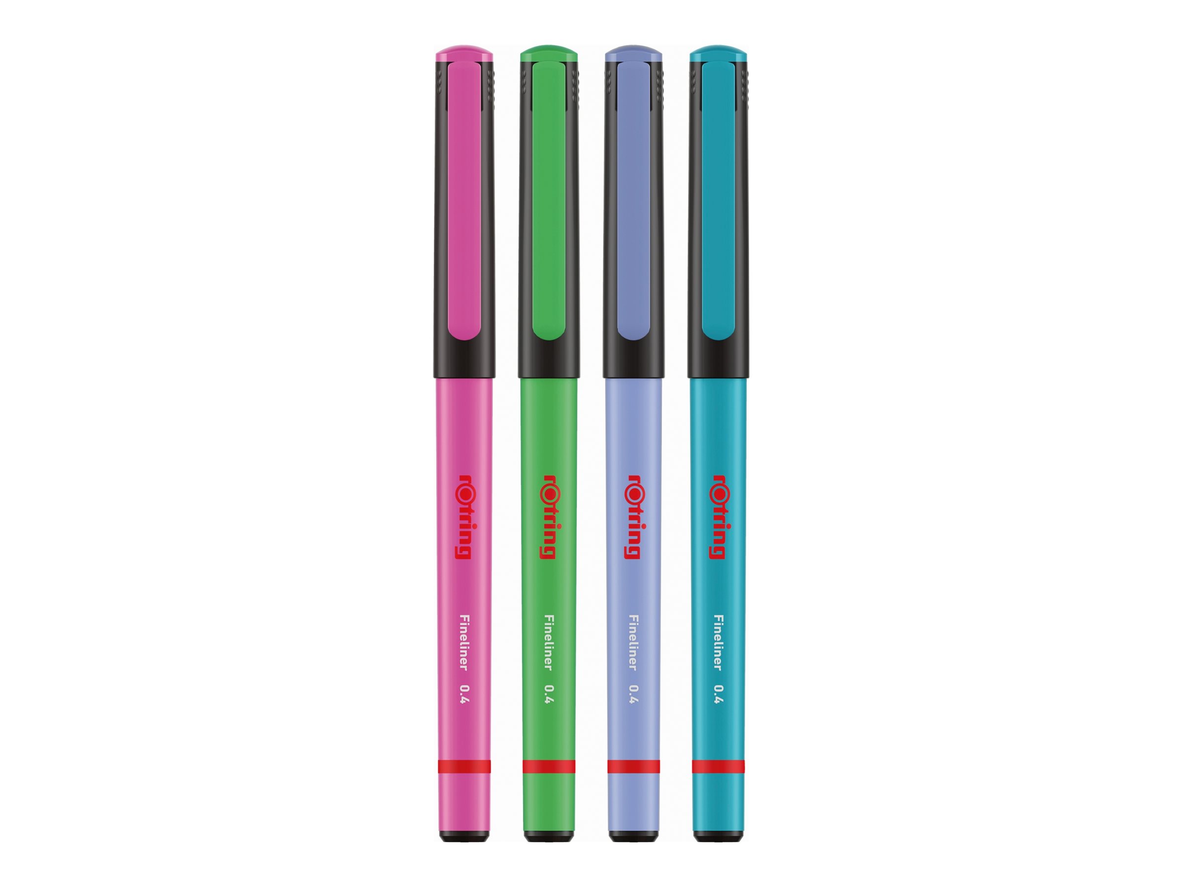 rOtring Fineliner - permanent - verschiedene Farben - wasserbasierte Tinte - 0.4 mm - extrafein (Packung mit 4)wasserbasierte Tinte - 0.4 mm - extrafein (Packung mit 4)
