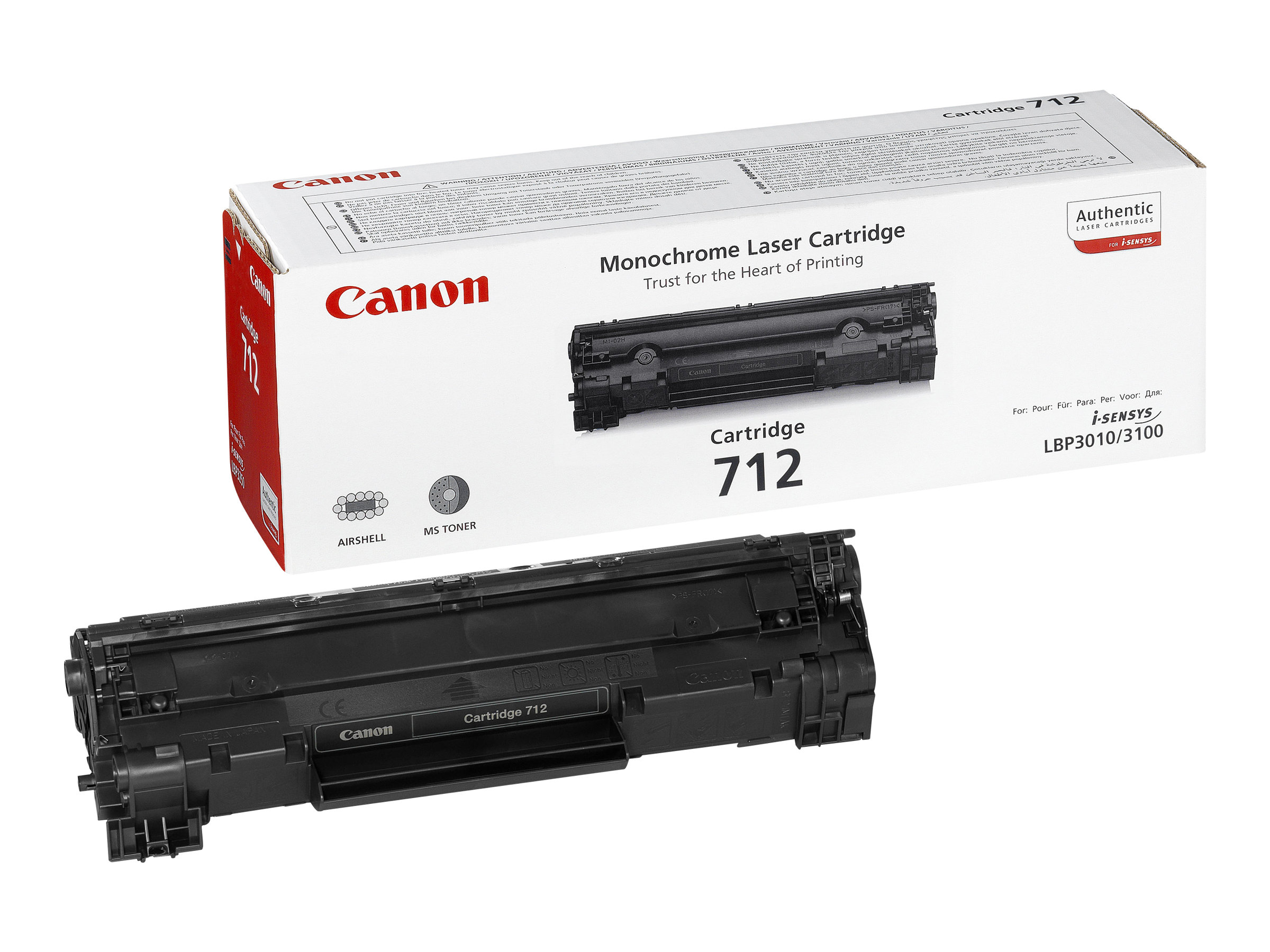 Canon 712 - Schwarz - original - Tonerpatronefür i-SENSYS LBP3010 - LBP3100