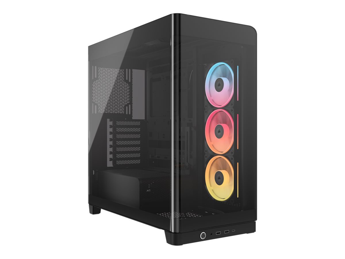 Corsair iCUE LINK FRAME 4500X LX-R RGB - Mid tower - E-ATX - Seitenteil mit Fenster (gehärtetes Glas)keine Spannungsversorgung (ATX) - Schwarz - USB/Audio